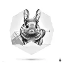 low poly chinchilla tattoo design idea