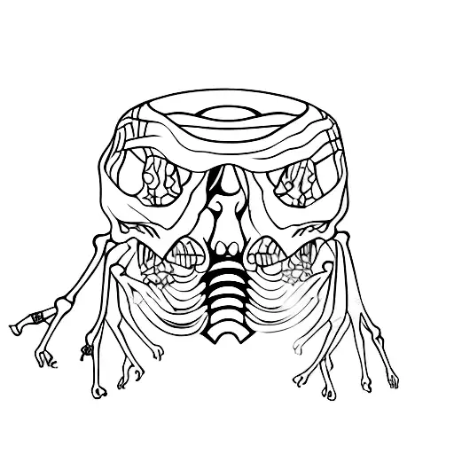 skeleton giving 2 middle fingers  tattoo design idea