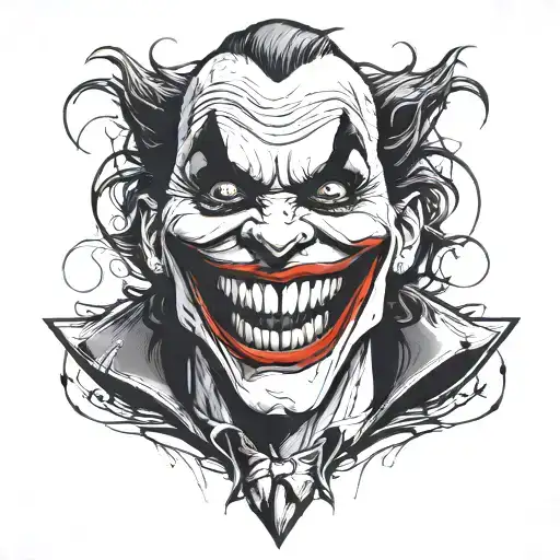 joker heavy smile tattoo design idea