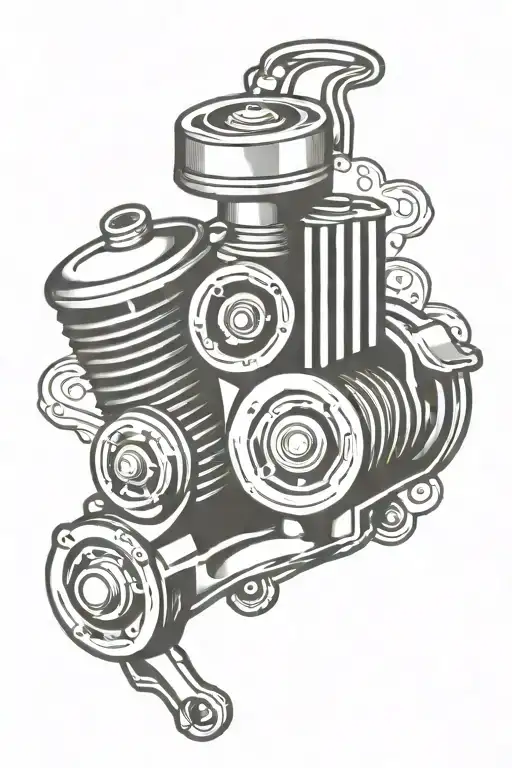 engine pistons tattoo design idea