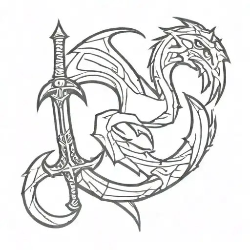 runescape dragon scimitar tattoo design idea