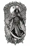 grim reaper standing tattoo design idea