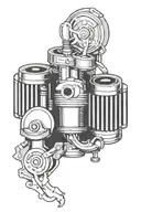 engine pistons tattoo design idea
