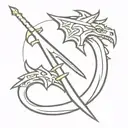 runescape dragon scimitar tattoo design idea