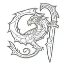 runescape dragon scimitar tattoo design idea