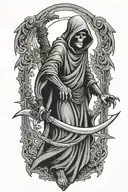 grim reaper standing tattoo design idea