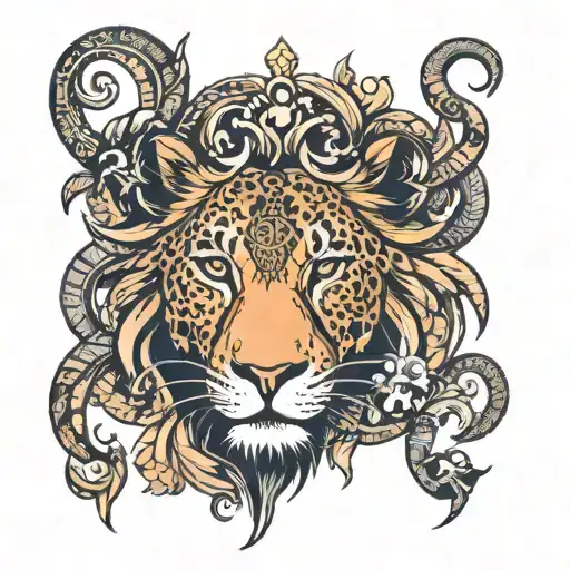 Can you help me to design a Tattoo with a Leo sign and a quote sarvavyapi bhavatu in hindi   tattoo design idea