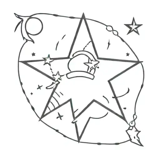 black star with the word bored in the middle of the star and swim school below tattoo design idea