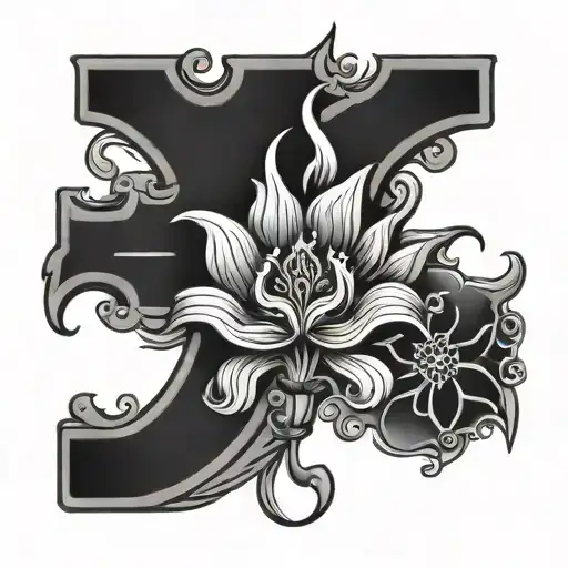  the letter T and E opium logo intertwined tattoo design idea
