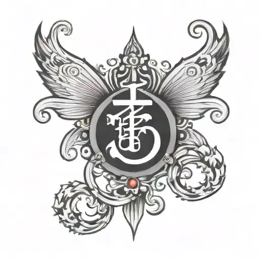  the letter T and E opium logo tattoo design idea