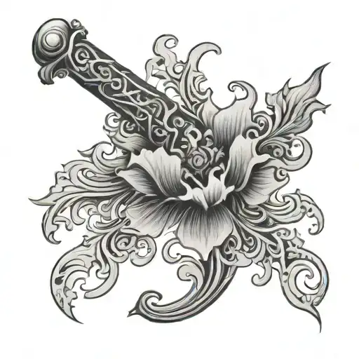 an opium cross  tattoo design idea