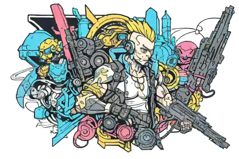Cyberpunk 2077 tattoo design idea