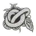 A tattoo design featuring a yo-yo intertwined with a snake, with a background inspired by Jamaican culture tattoo design idea