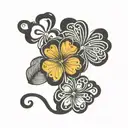 five leaf clover black tattoo design idea