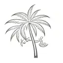 Iraqi Palm tree with Arabic calligraphy tattoo design idea