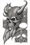 viking runes odin demon skull tattoo design idea