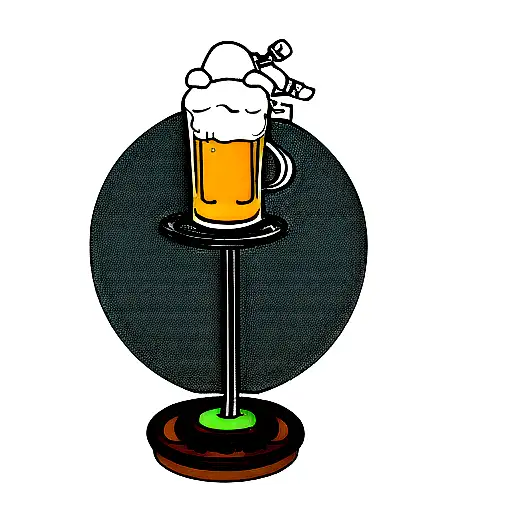 portal of Rick and morty With an arm that comes out and holds a pint of beer tattoo design idea