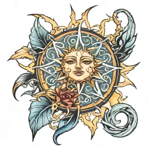 every single many I got, Tangled sun, 07-08-2023 tattoo design idea