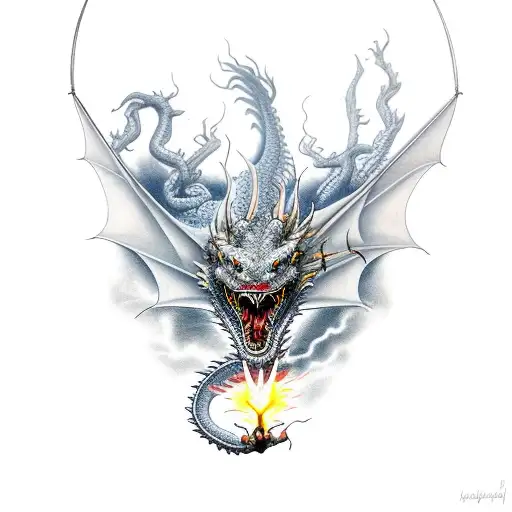 Dragon with lightning eyes tattoo design idea