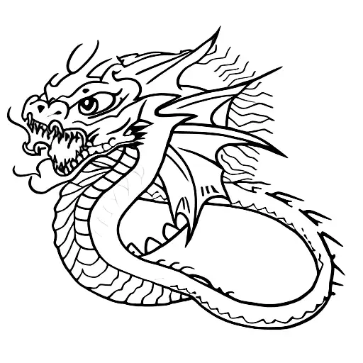 Dragon with litining eyes tattoo design idea