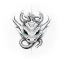 Dragon with litining eyes tattoo design idea