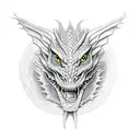 Dragon with litining eyes tattoo design idea