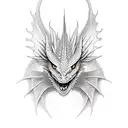 Dragon with litining eyes tattoo design idea