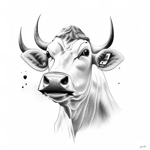 Milk cow tattoo design idea