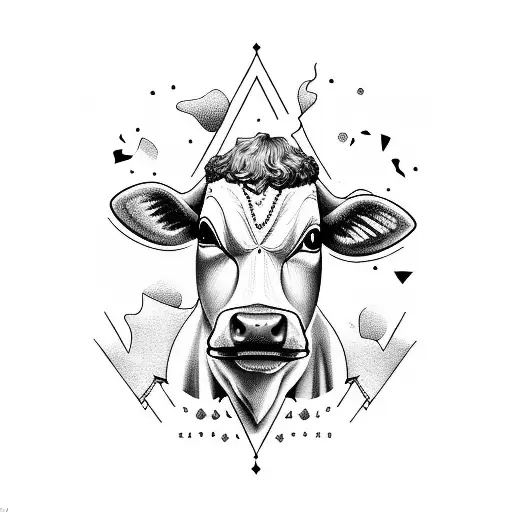 Milk cow tattoo design idea
