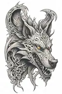 demon wolf  tattoo design idea