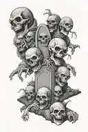  graveyard with zombies  tattoo design idea