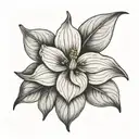 trillium flower and leaves  tattoo design idea