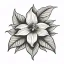 trillium flower and leaves  tattoo design idea