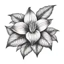 trillium flower and leaves  tattoo design idea