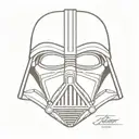 front of darth Vader mask minimalistic design tattoo design idea