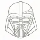 front of darth Vader mask minimalistic design tattoo design idea