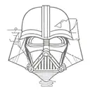 front of darth Vader mask minimalistic design tattoo design idea