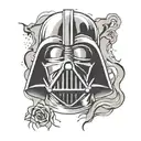front of darth Vader mask minimalistic design tattoo design idea