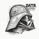front of darth Vader mask minimalistic design tattoo design idea