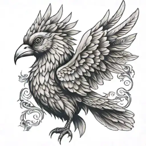 Realistic Liverbird  tattoo design idea
