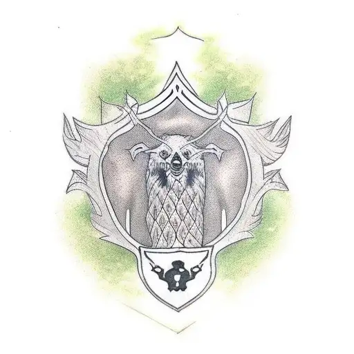Cedar tree leg sleeve with davidson clan crest above it tattoo design idea