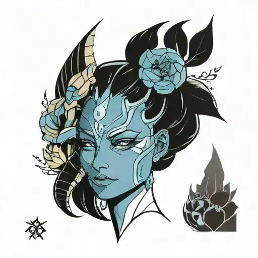 I want a named tatto liara with data of both and time of birth. with some phoenix and python theme tattoo design idea