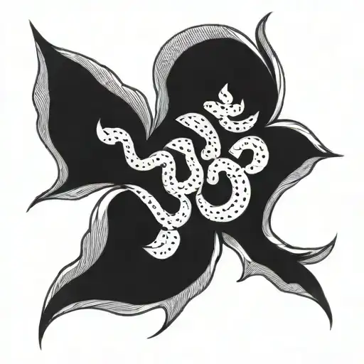 Om with B 3D representation tattoo design idea
