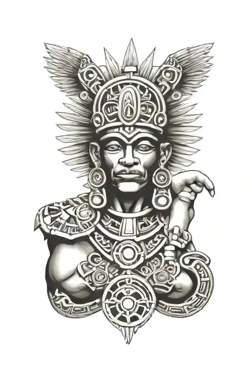 Aztec God tattoo design idea