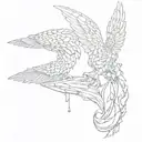 and then god stepped in with amgle wings with the dates 9-17-1942 and 8-18-1943 tattoo design idea