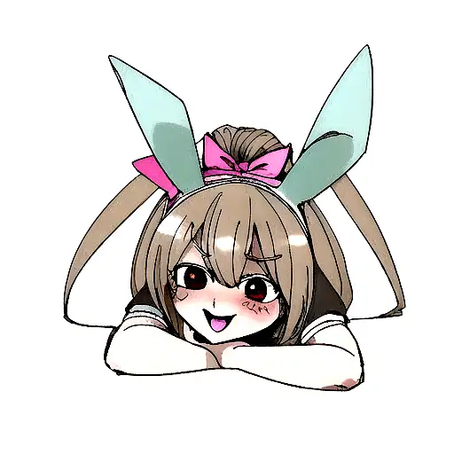 sweet bunny overlaping evil bunny tattoo design idea