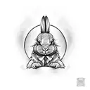 evil rabbit tattoo design idea