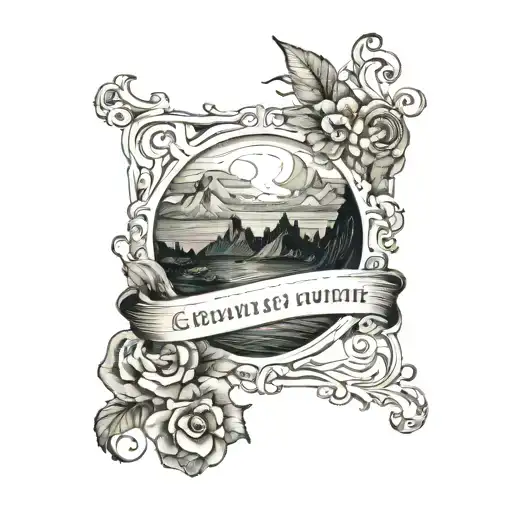 in side of a post card "The Greatest Adventure stated from the most Humble Beginning" tattoo design idea