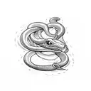 Snake going up and around a dagger tattoo design idea