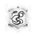 Snake going up and around a dagger tattoo design idea